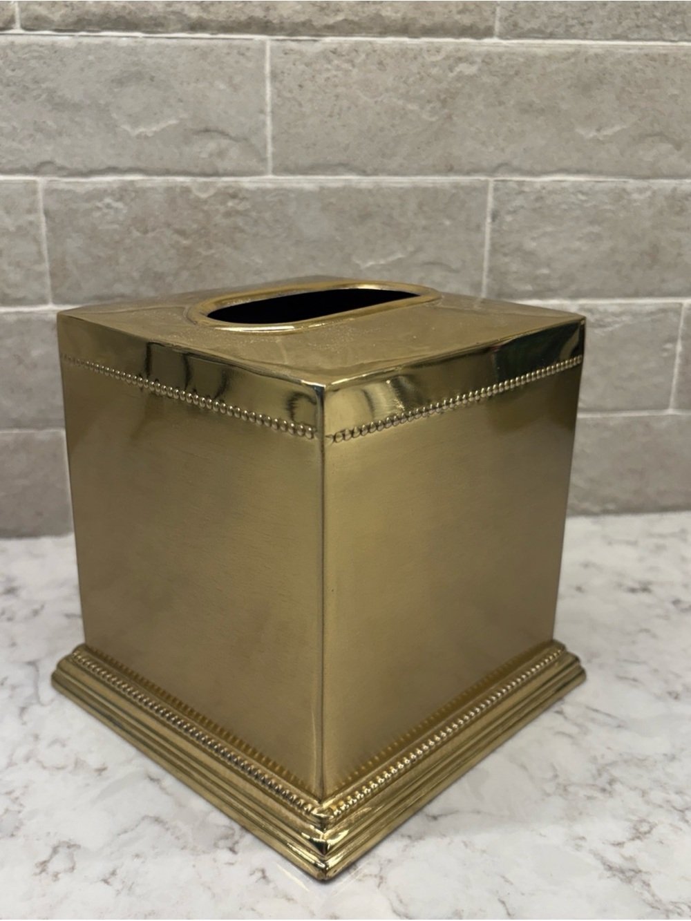 Gold Decorative Tissue Box Cover